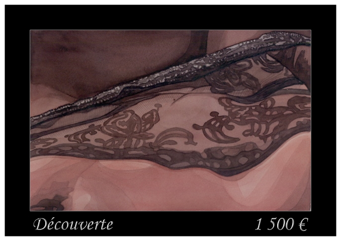 Titre de l'Oeuvre: D�couverte Taille: 37 x 26 cm Technque: aquarelle Merci de m'envoyer un mail si vous souhaitez acheter ce tableau