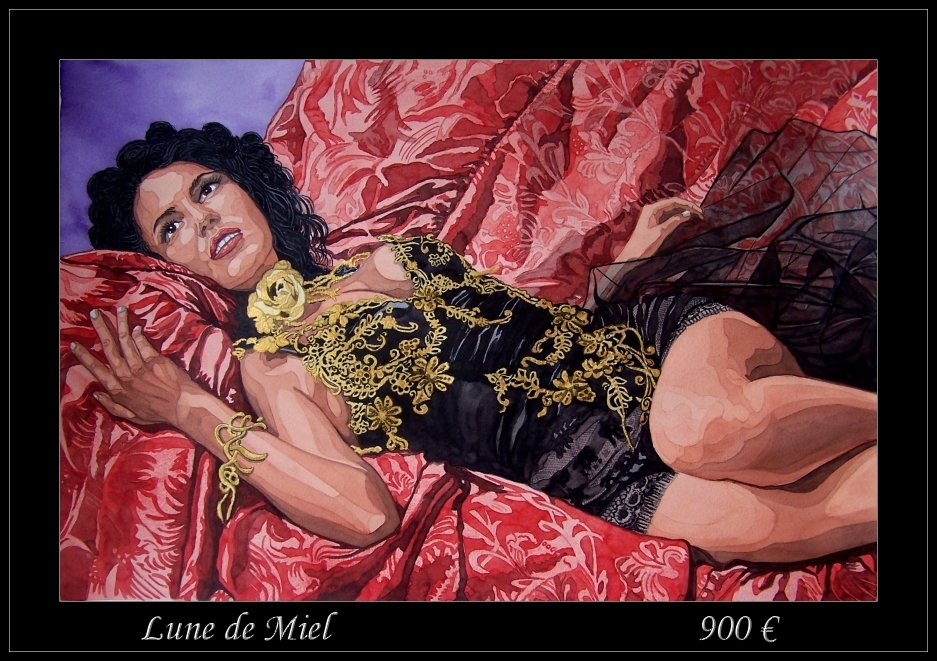 Titre de l'Oeuvre: Langueur estivale Taille: 65 x 45 cm Technque: aquarelle Merci de m'envoyer un mail si vous souhaitez acheter ce tableau