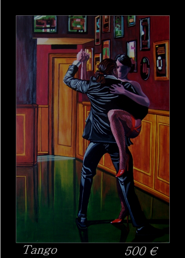 Titre de l'Oeuvre: Tango Taille: 72 x 50 cm Technque: acrylique Merci de m'envoyer un mail si vous souhaitez acheter ce tableau